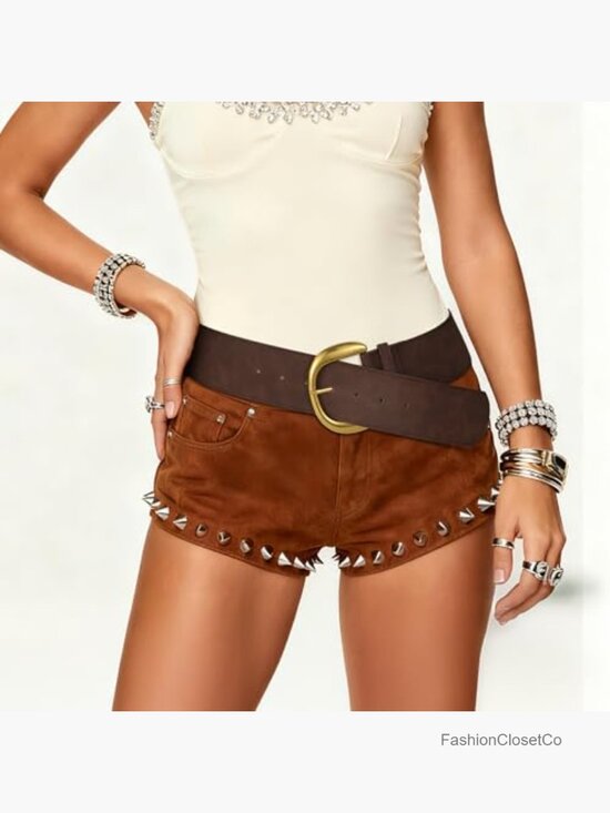 Wide Suede Leather Belt for Dresses Jeans Fashion Chunky Belt main image 5